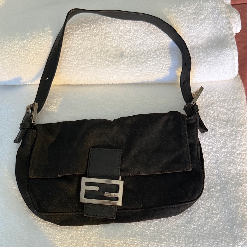 Fendi Bagette black fabric Shoulder Bag